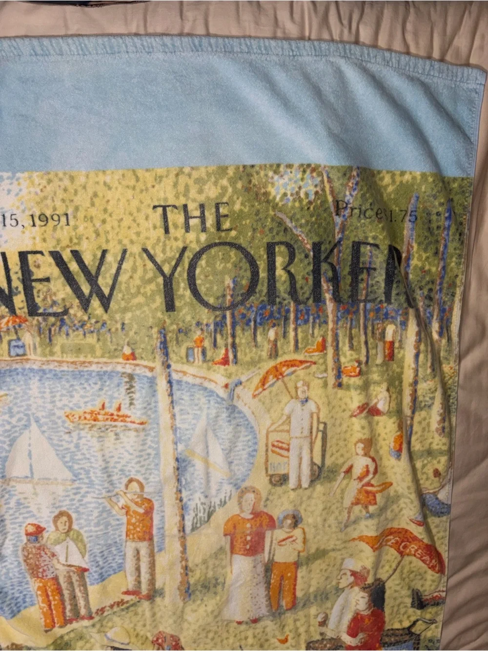 HTF RARE The New Yorker Magazine Beach Towel July  15, 1991 Central Park